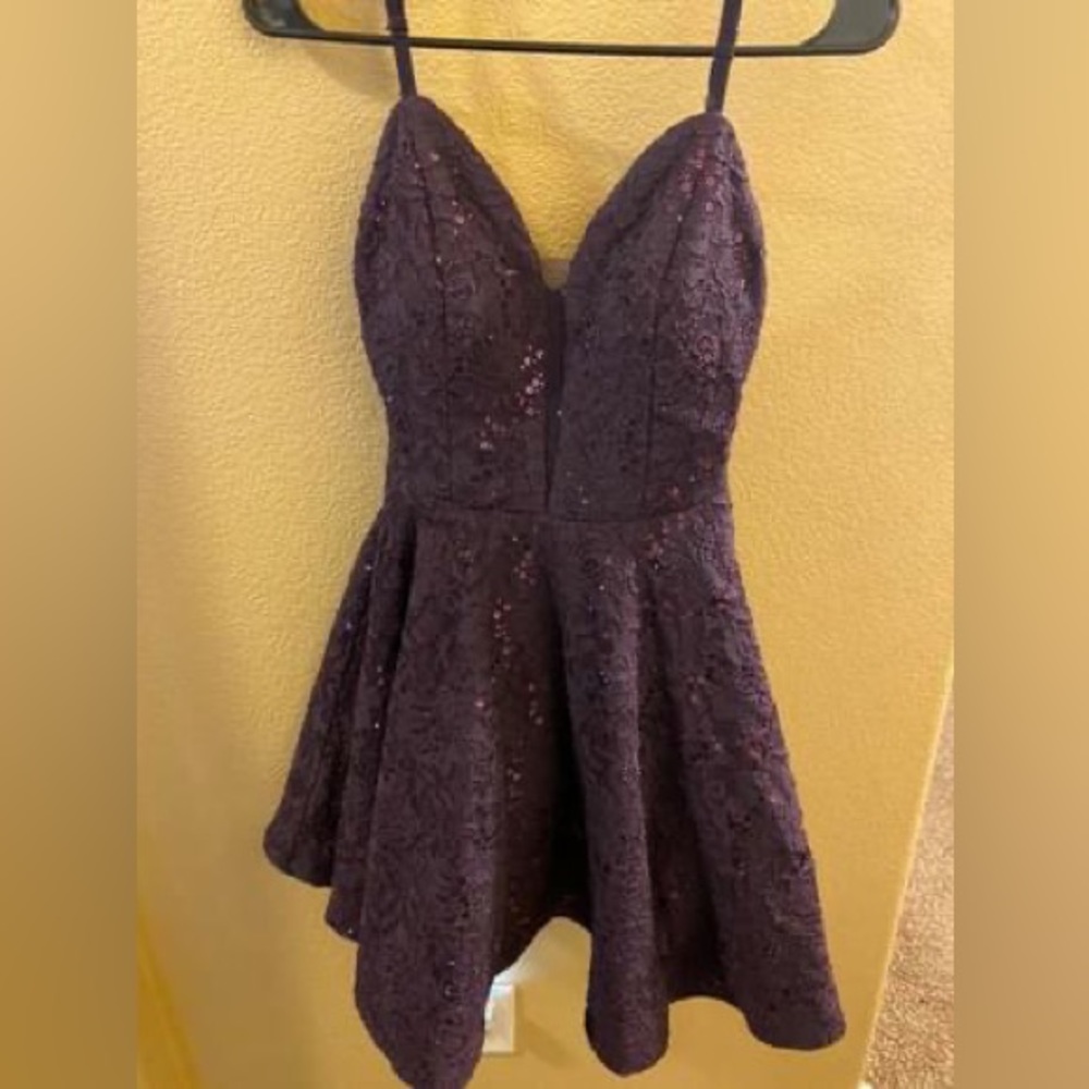 Purple Dress with small mesh front.